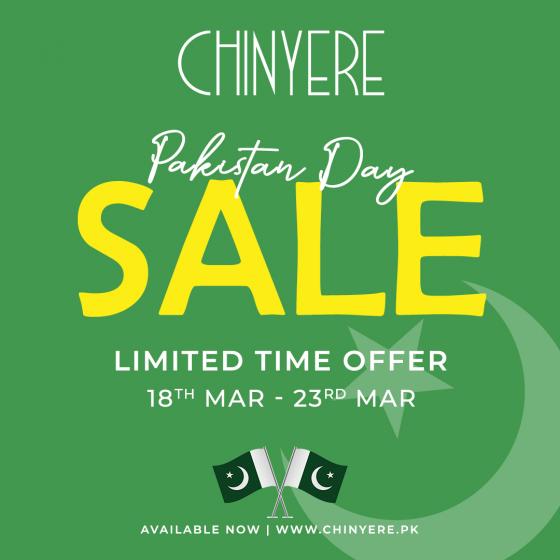 Chinyere Pakistan day Sale! 10% off on all items, from 18th March 2023